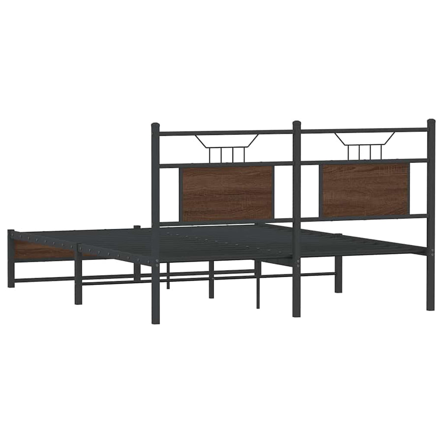 Bedframe Zonder Matras Bewerkt Hout 140 x 200 cm bruin eikenkleur