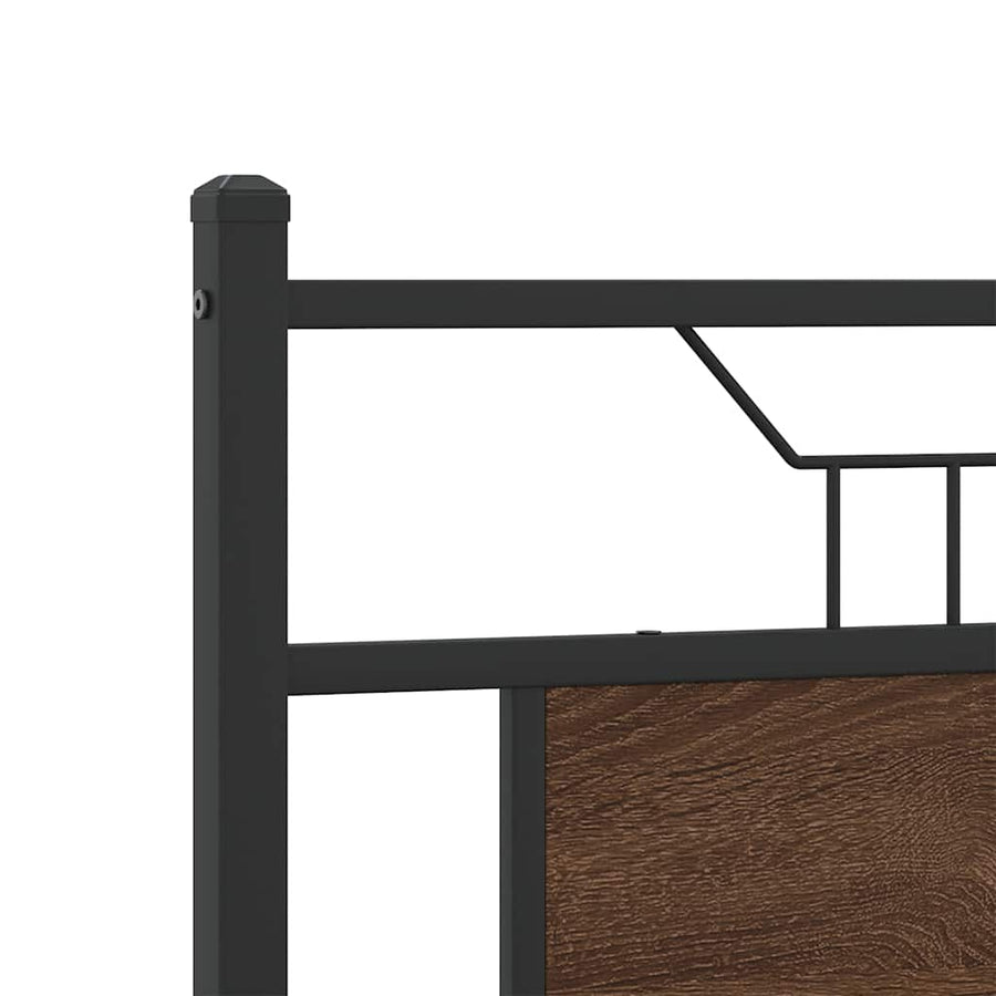 Bedframe Zonder Matras Bewerkt Hout 140 x 200 cm bruin eikenkleur