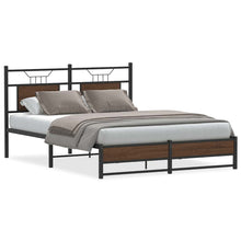 Bedframe Zonder Matras Bewerkt Hout 150 x 200 cm bruin eikenkleur
