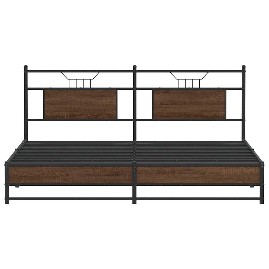 Bedframe Zonder Matras Bewerkt Hout 160 x 200 cm bruin eikenkleur