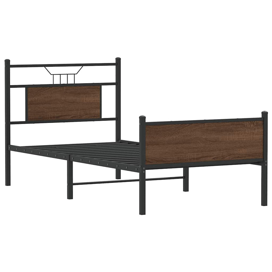 Bedframe Zonder Matras Bewerkt Hout 80 x 200 cm bruin eikenkleur