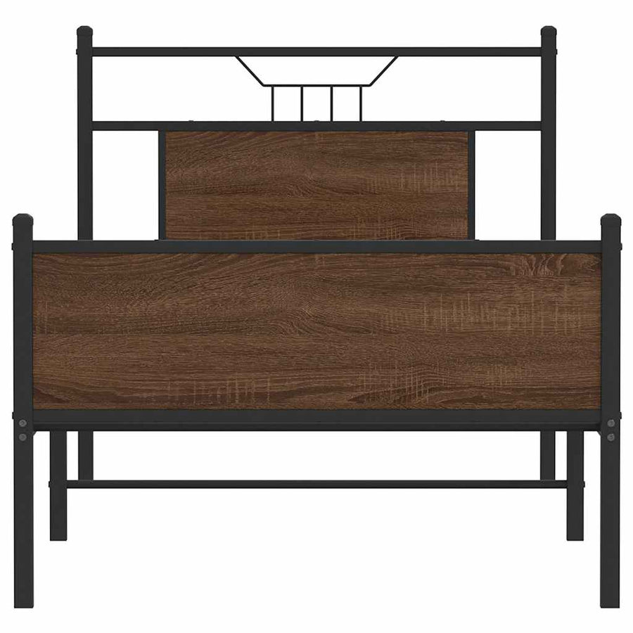 Bedframe Zonder Matras Bewerkt Hout 80 x 200 cm bruin eikenkleur