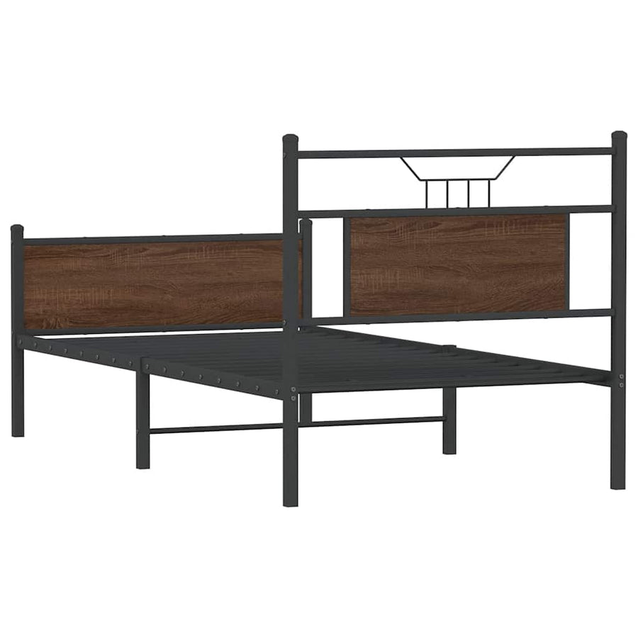 Bedframe Zonder Matras Bewerkt Hout 80 x 200 cm bruin eikenkleur