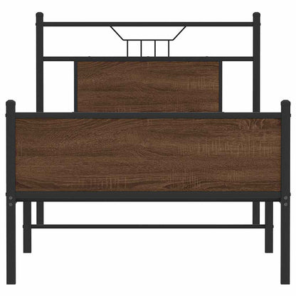Bedframe Zonder Matras Bewerkt Hout 90 x 190 cm bruin eikenkleur