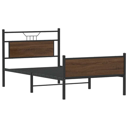 Bedframe Zonder Matras Bewerkt Hout 100 x 200 cm bruin eikenkleur