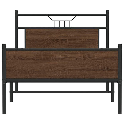 Bedframe Zonder Matras Bewerkt Hout 100 x 200 cm bruin eikenkleur