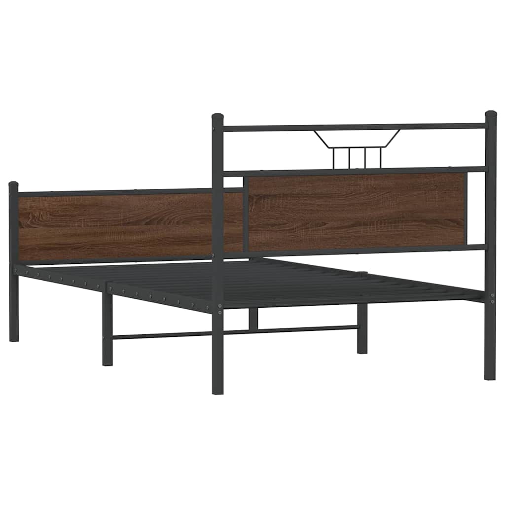 Bedframe Zonder Matras Bewerkt Hout 100 x 200 cm bruin eikenkleur