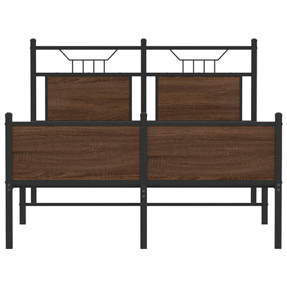 Bedframe Zonder Matras Bewerkt Hout 120 x 190 cm bruin eikenkleur