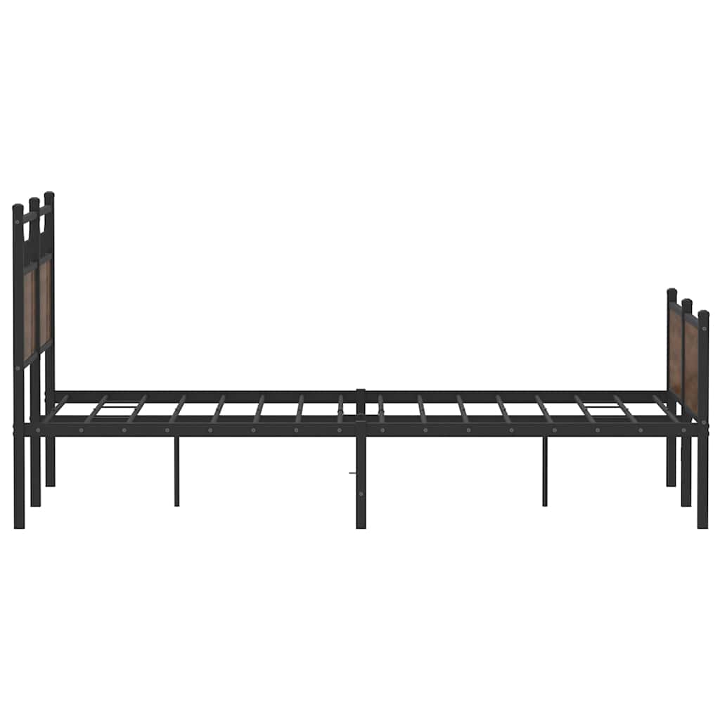 Bedframe Zonder Matras Bewerkt Hout 120 x 190 cm bruin eikenkleur