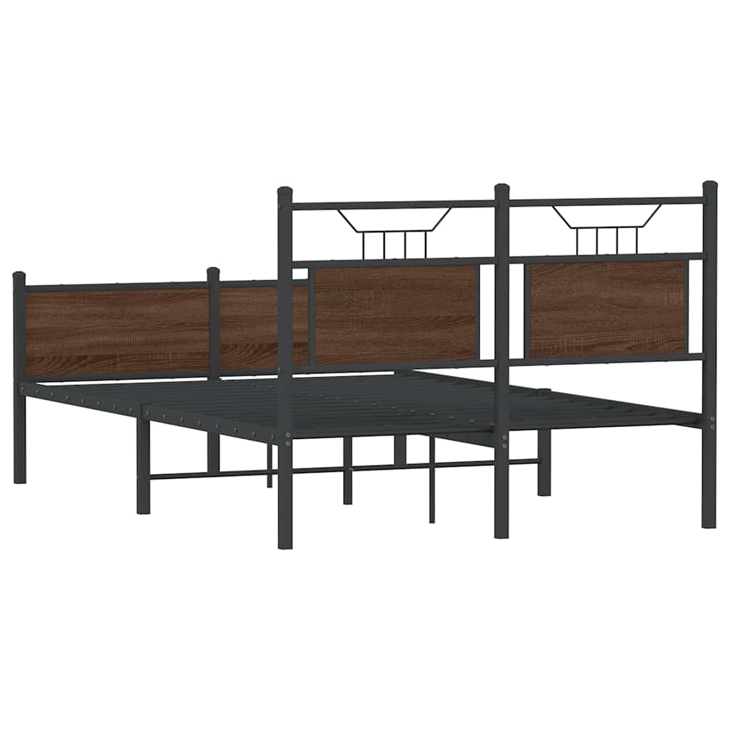 Bedframe Zonder Matras Bewerkt Hout 120 x 190 cm bruin eikenkleur