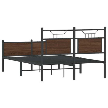 Bedframe Zonder Matras Bewerkt Hout 120 x 190 cm bruin eikenkleur