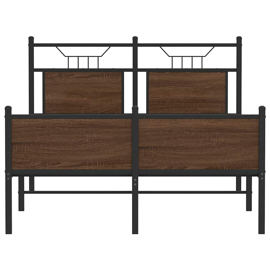 Bedframe Zonder Matras Bewerkt Hout 120 x 200 cm bruin eikenkleur
