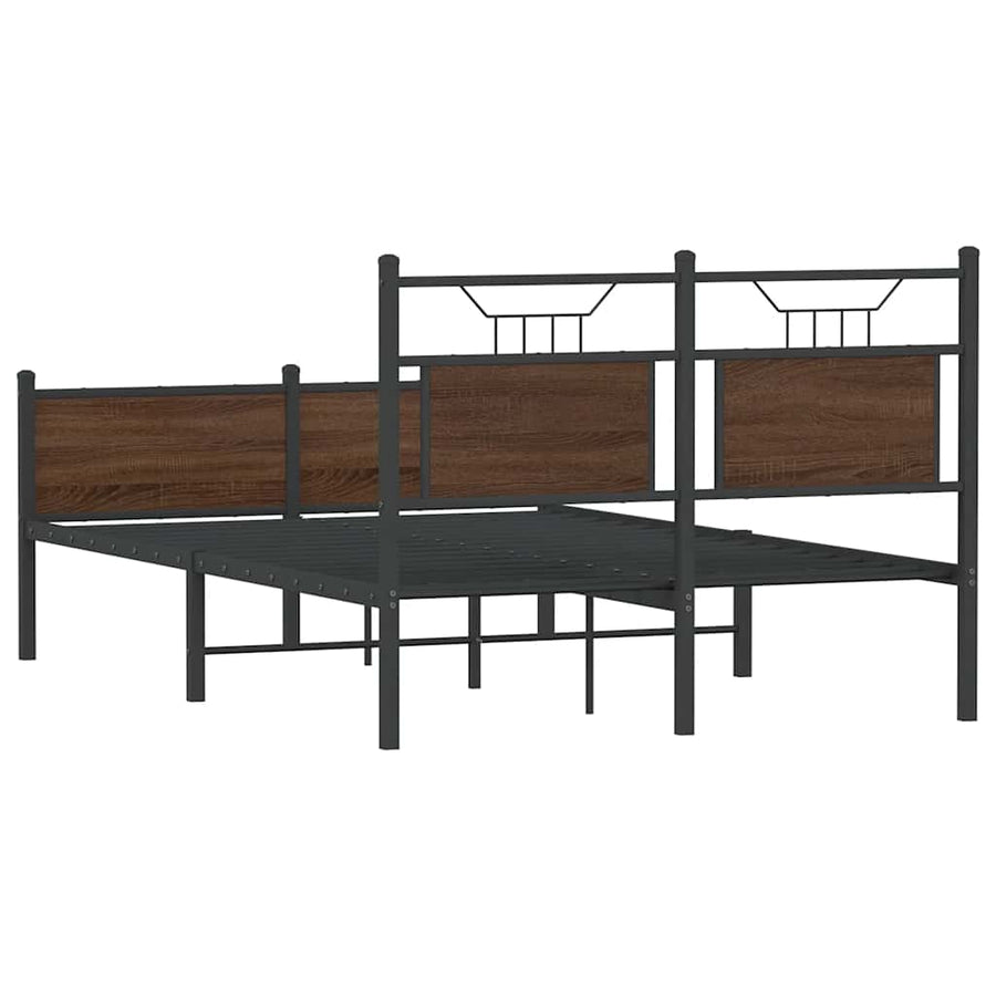 Bedframe Zonder Matras Bewerkt Hout 120 x 200 cm bruin eikenkleur