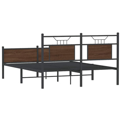 Bedframe Zonder Matras Bewerkt Hout 137 x 190 cm bruin eikenkleur