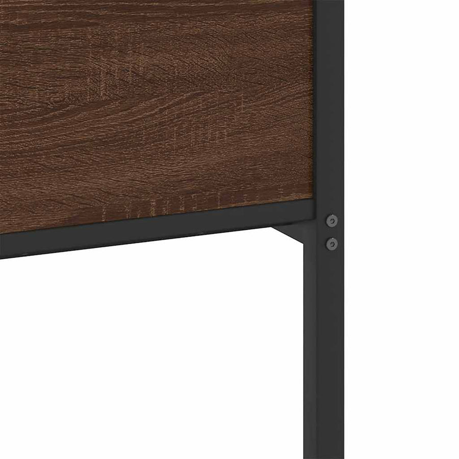 Bedframe Zonder Matras Bewerkt Hout 137 x 190 cm bruin eikenkleur