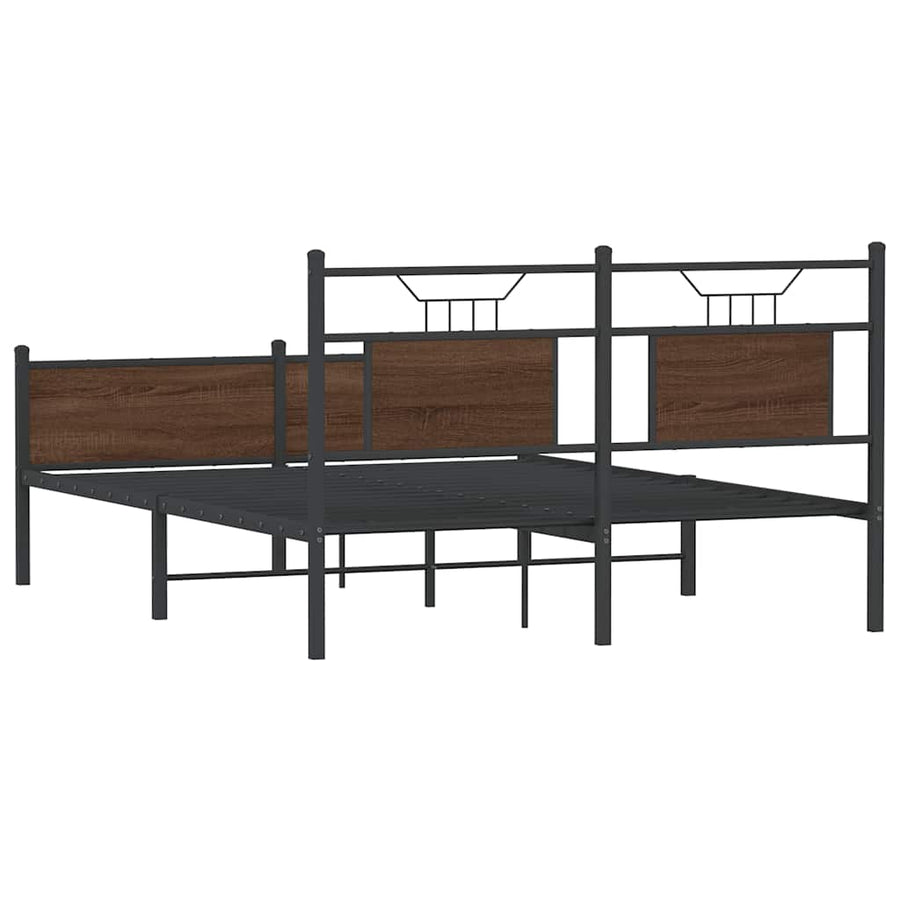 Bedframe Zonder Matras Bewerkt Hout 140 x 200 cm bruin eikenkleur