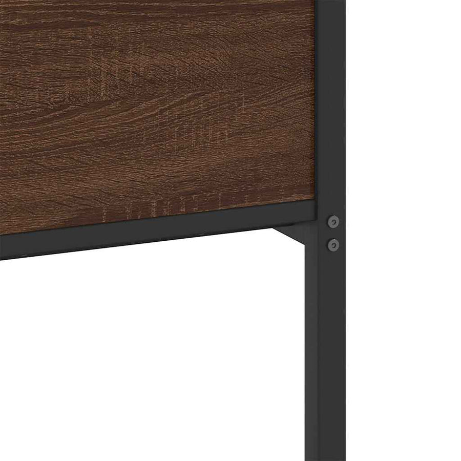 Bedframe Zonder Matras Bewerkt Hout 140 x 200 cm bruin eikenkleur