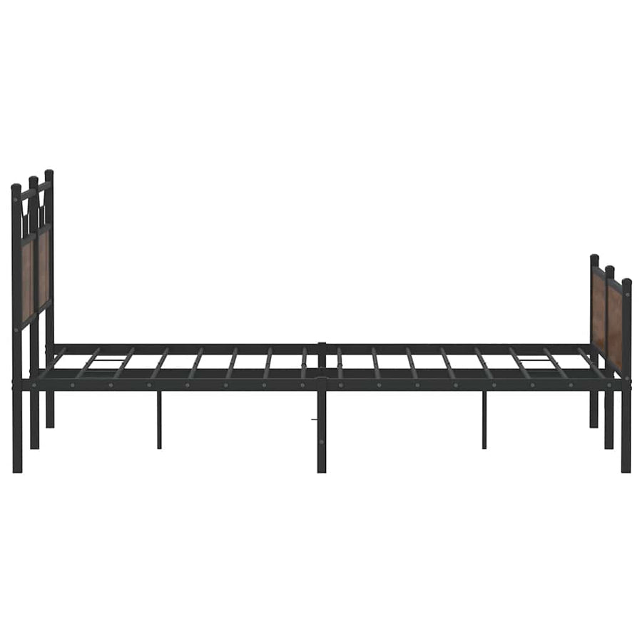 Bedframe Zonder Matras Bewerkt Hout 150 x 200 cm bruin eikenkleur
