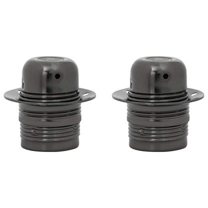 Lamphouders 2 st glanzend zwart E27