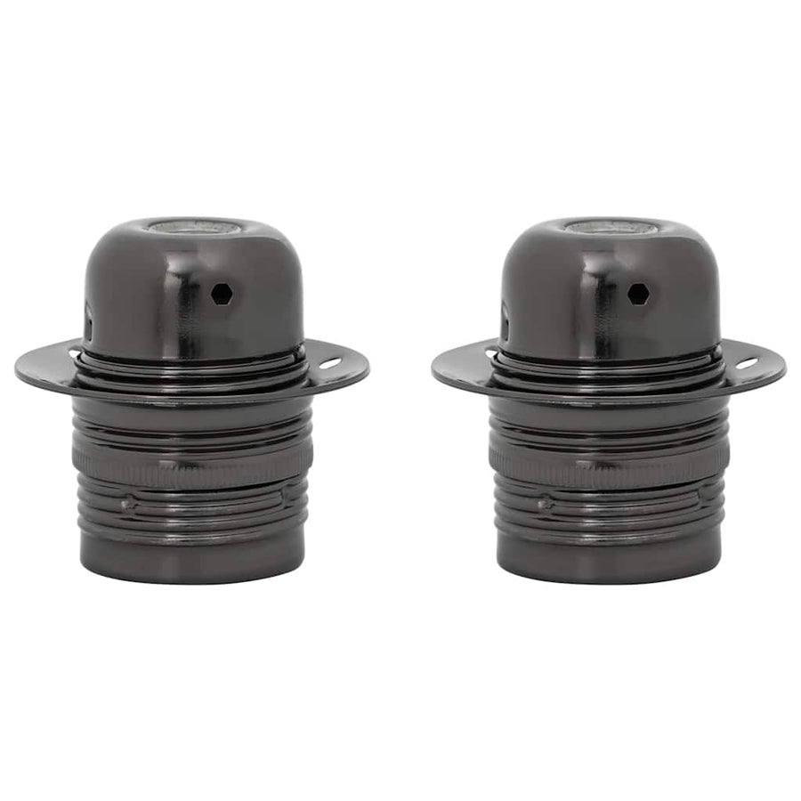 Lamphouders 2 st glanzend zwart E27