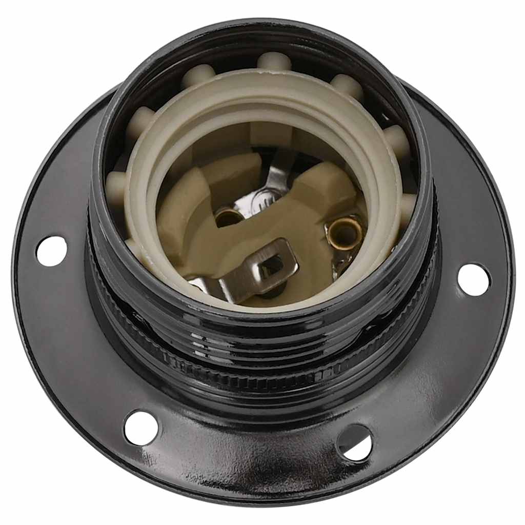 Lamphouders 2 st glanzend zwart E27