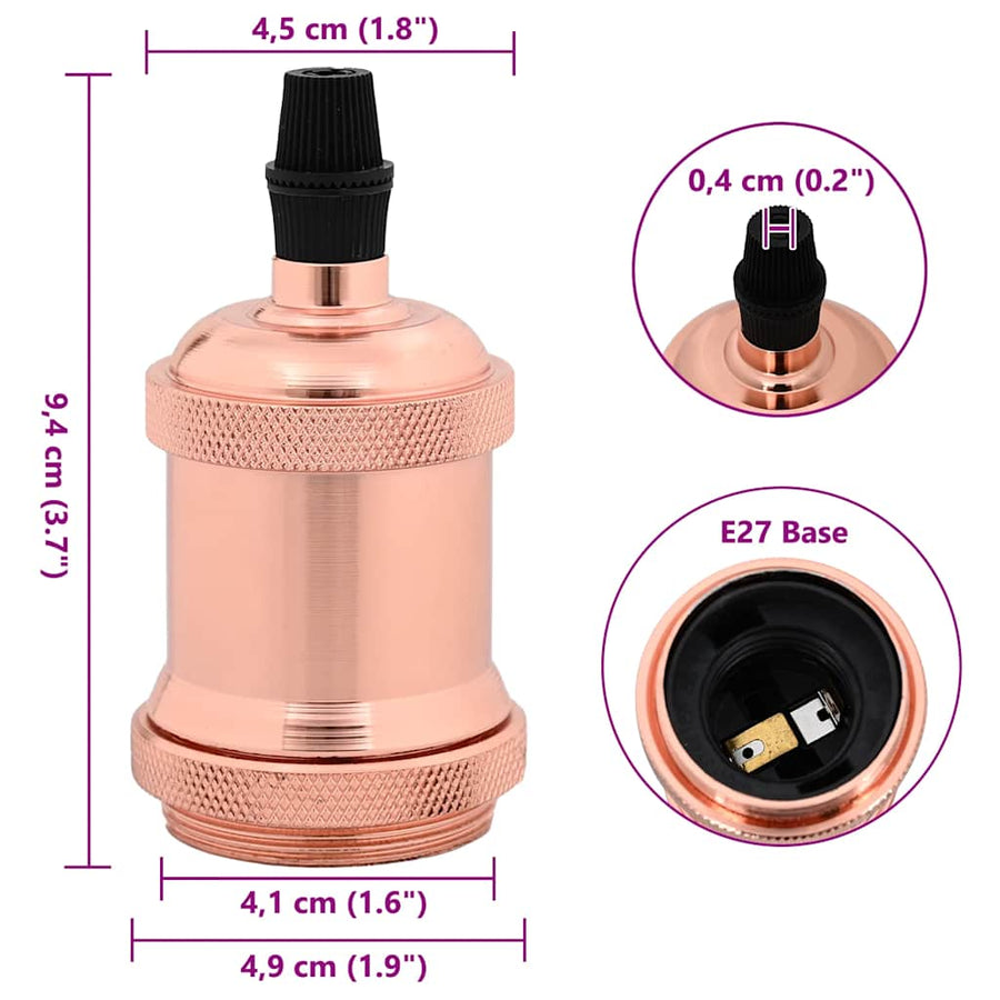 Lamphouders 2 st roségoud E27