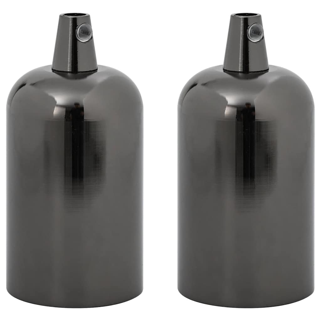 Lamphouders 2 st glanzend zwart E27