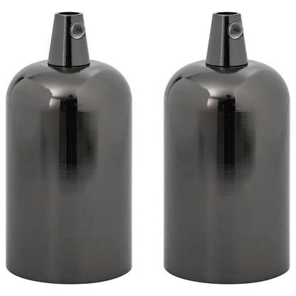 Lamphouders 2 st glanzend zwart E27