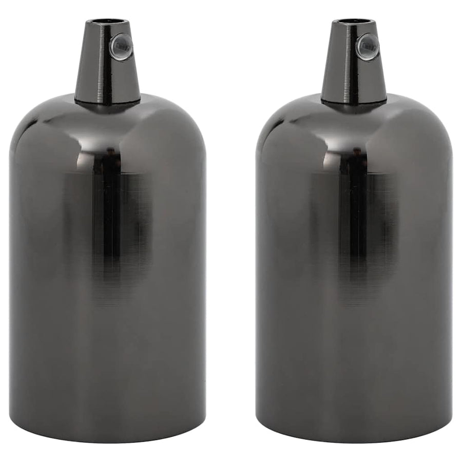 Lamphouders 2 st glanzend zwart E27