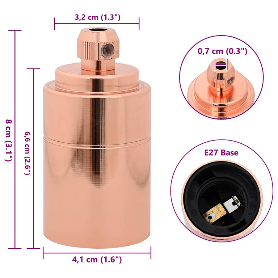 Lamphouders 2 st roségoud E27