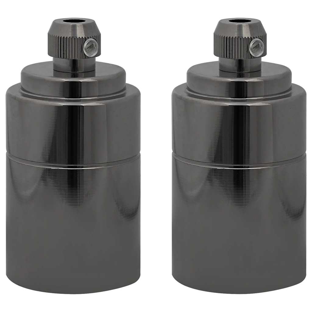 Lamphouders 2 st glanzend zwart E27