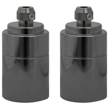 Lamphouders 2 st glanzend zwart E27