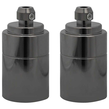 Lamphouders 2 st glanzend zwart E27