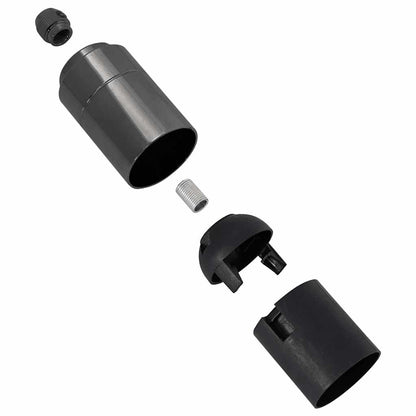 Lamphouders 2 st glanzend zwart E27