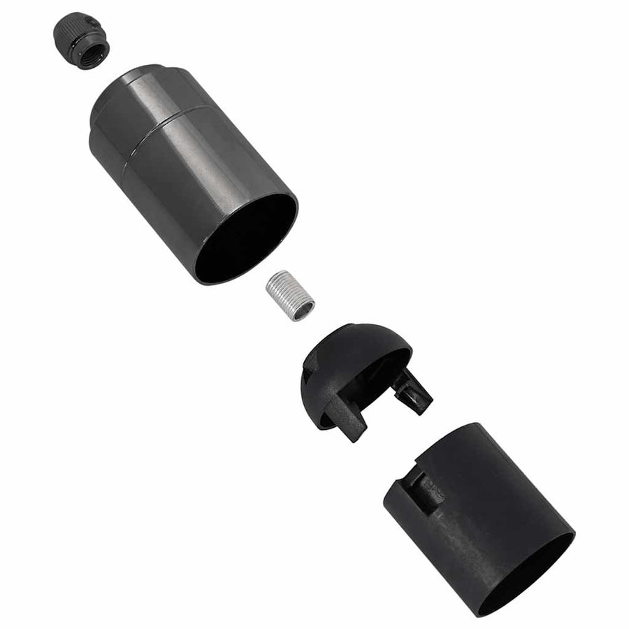 Lamphouders 2 st glanzend zwart E27