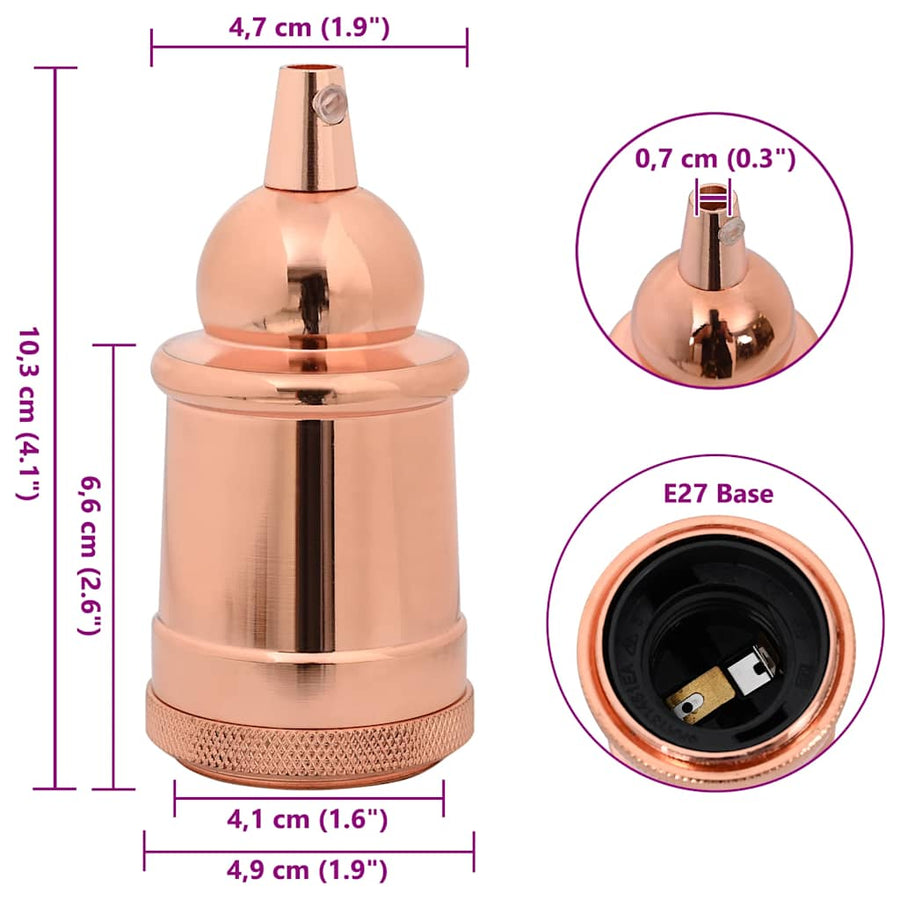 Lamphouders 2 st roségoud E27