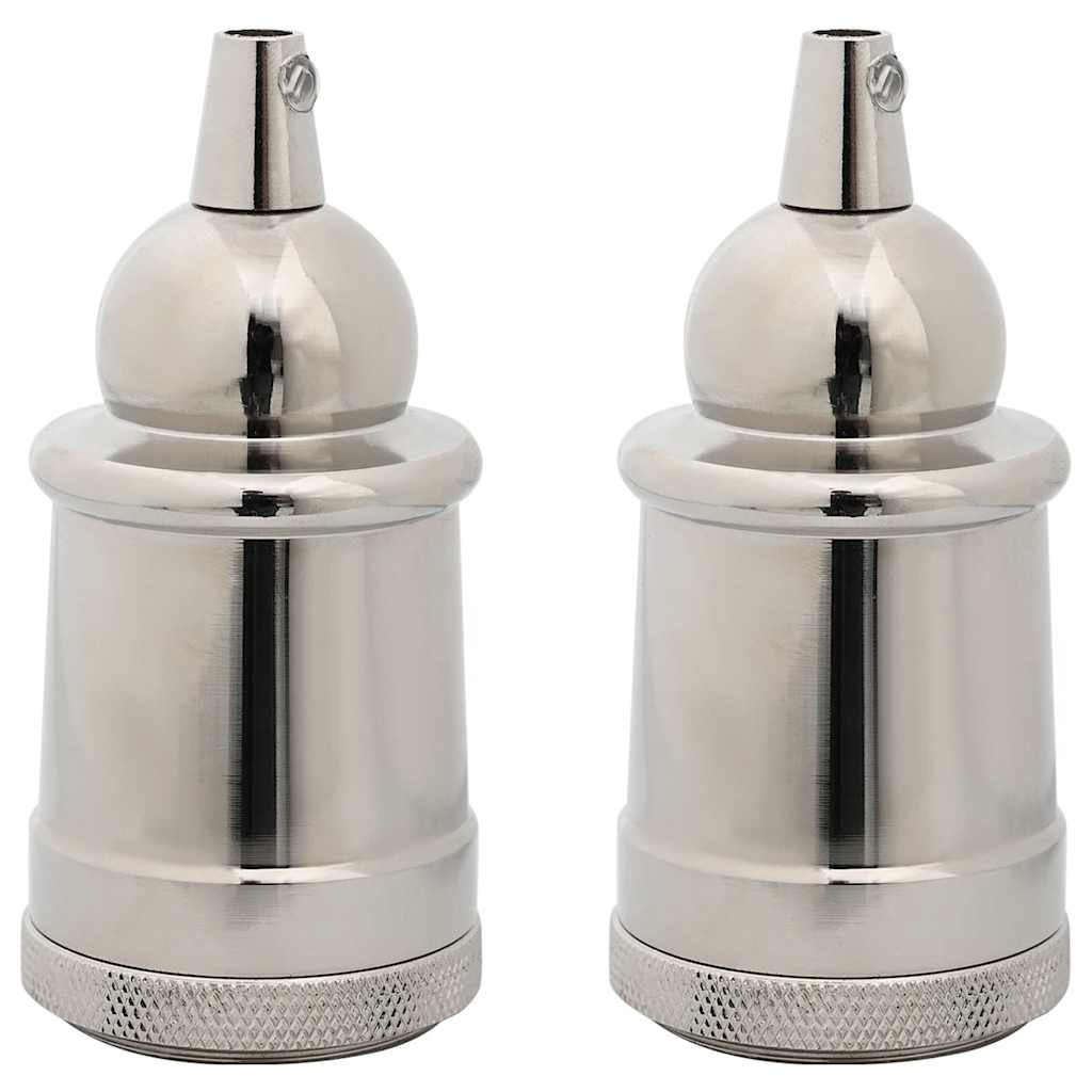 Lamphouders 2 st nikkel satijn E27