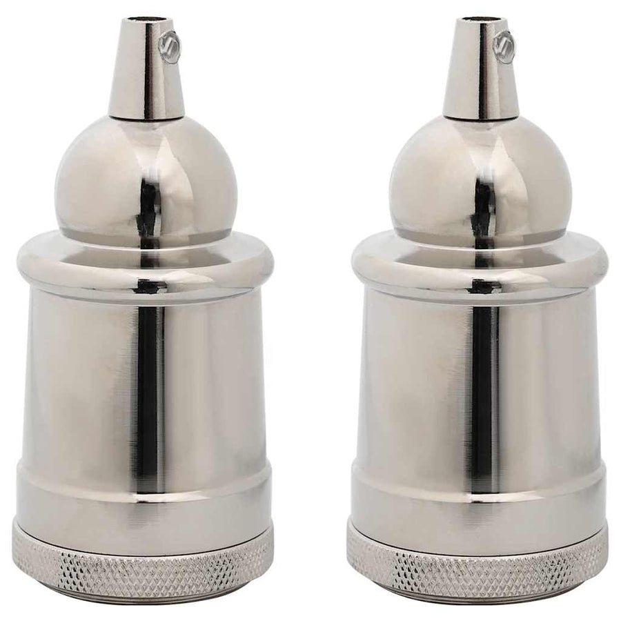 Lamphouders 2 st nikkel satijn E27