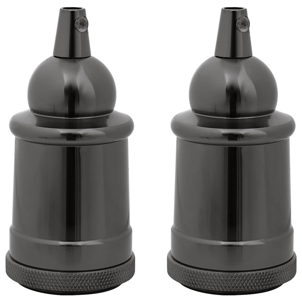 Lamphouders 2 st glanzend zwart E27
