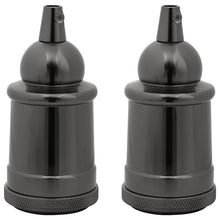 Lamphouders 2 st glanzend zwart E27