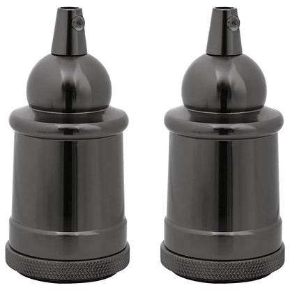 Lamphouders 2 st glanzend zwart E27