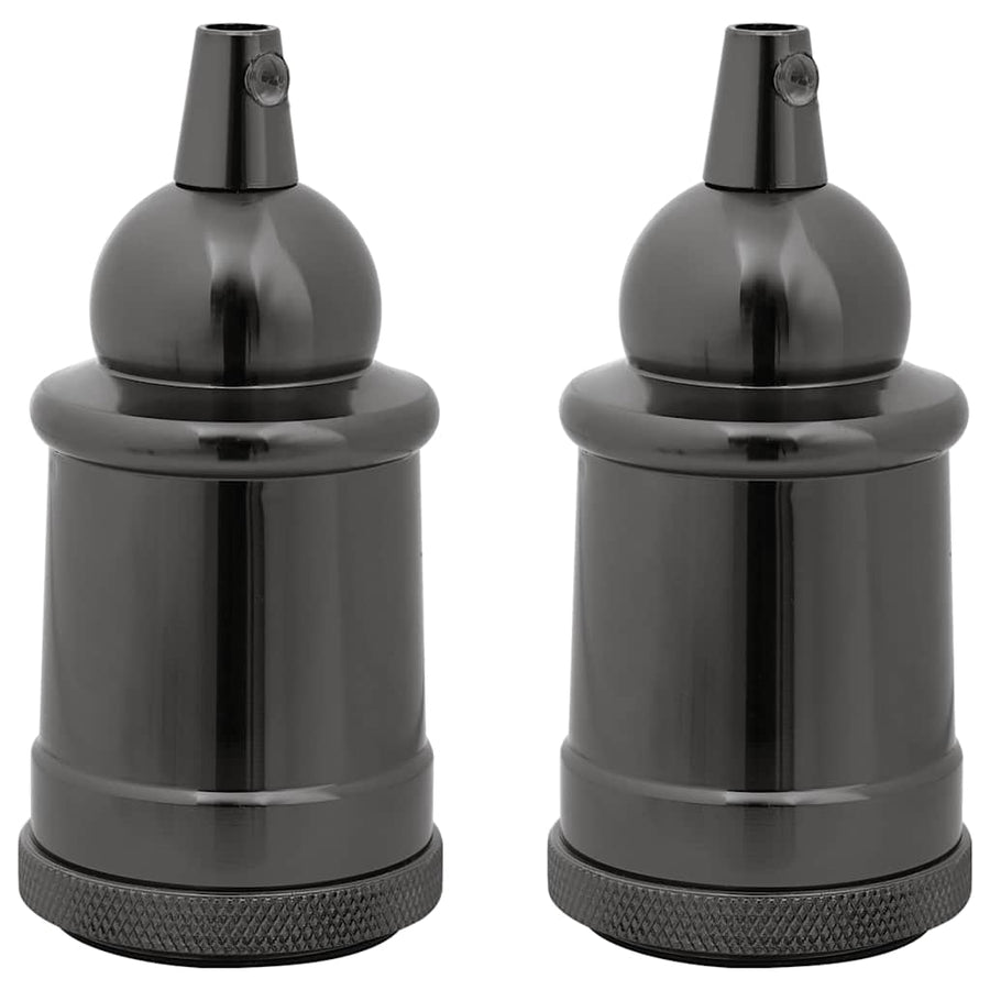 Lamphouders 2 st glanzend zwart E27