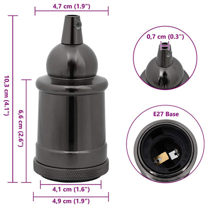 Lamphouders 2 st glanzend zwart E27