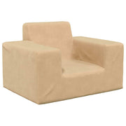 Kinderbank pluche crèmekleurig 52x38x34 cm