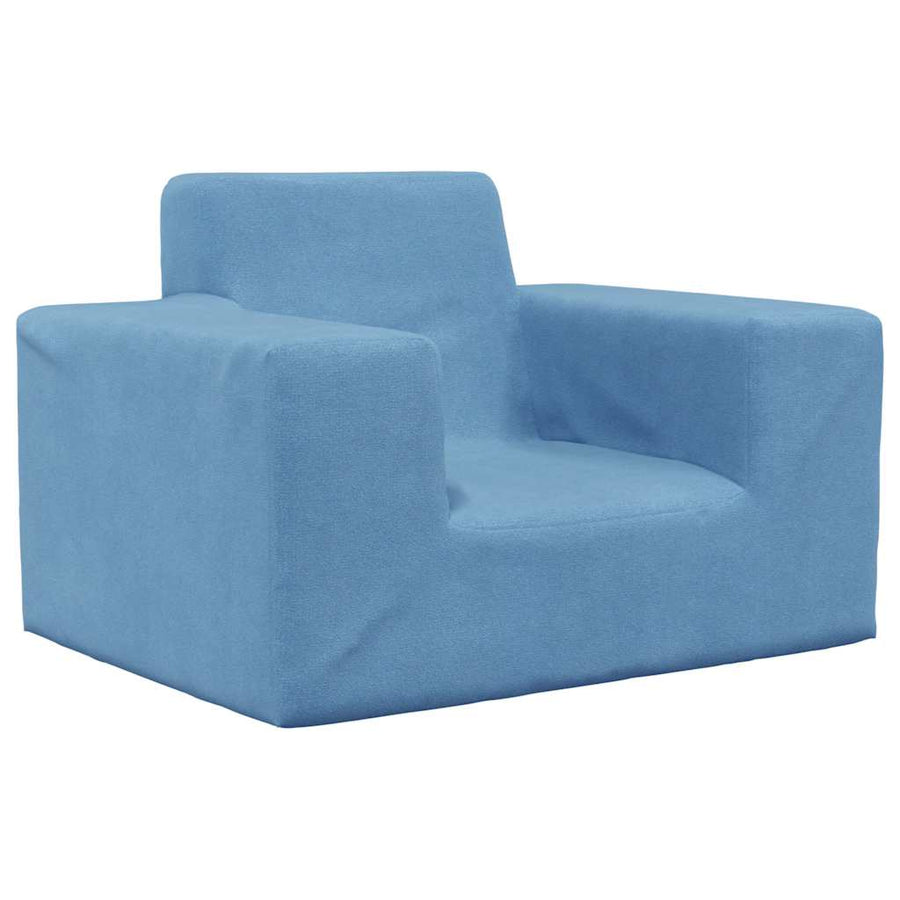 Kinderbank zacht pluche blauw