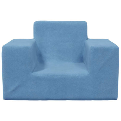Kinderbank zacht pluche blauw