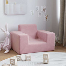Kinderbank zacht pluche roze