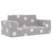 Kinderbank 2-zits pluche lichtgrijs 84x38x34 cm