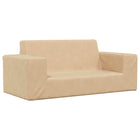 Children's 2-seater sofa soft plush cream-colored