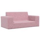 Children's 2-seater sofa soft plush pink